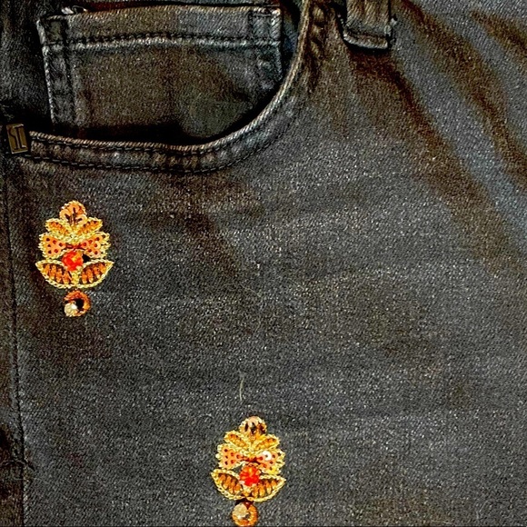 Anthropologie Pilcro Script High-Rise Embellished Skinny Jeans size 27 - Picture 9 of 12